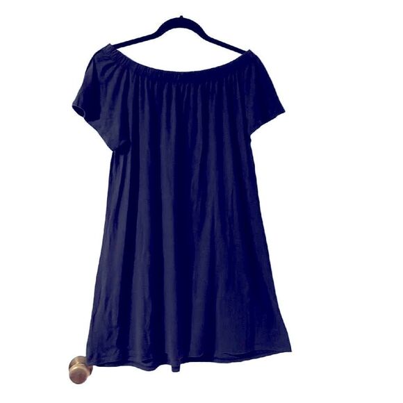 Topshop blue off shoulder boho embroidered simple dress size 10 - Picture 3 of 8